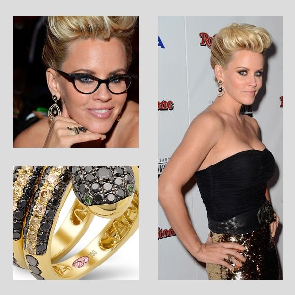 Actress Jenny McCarthy wearing Demarco Jewelry. Actress Jenny McCarthy