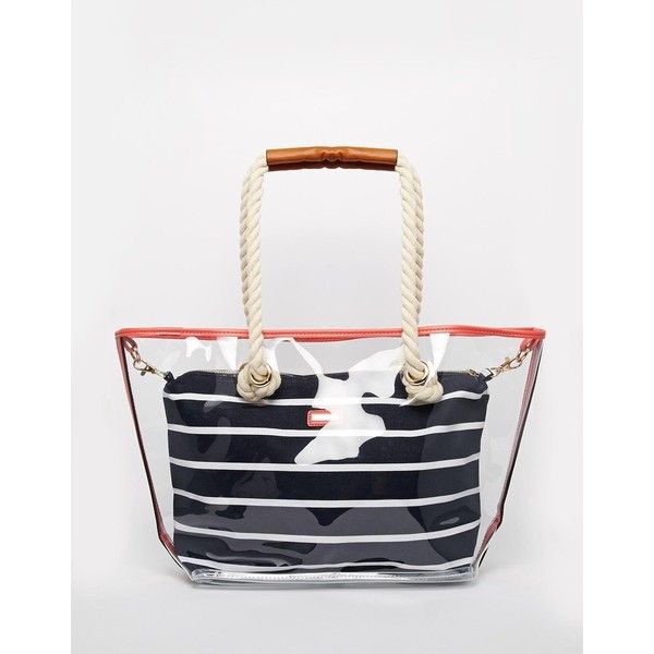 Women/'s Designer Style Striped Beach Bag Shopper Ladies Shoulder Bag