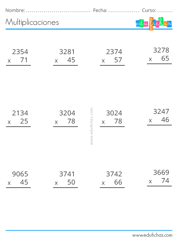 Multiplicaciones Ejercicios Para Multiplicar Por Dos Y Tres Cifras Pdf Multiplicacion Problemas De Multiplicaciones Matemáticas De Quinto Grado