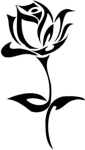 Rose Tattoo Designs - The Body is a Canvas Stencil Patterns, Stencil Art, Stenciling, Rose Patterns, Rose Stencil, Animal Stencil, Flower Stencil, Tribal Rose Tattoos, Tattoo Tribal