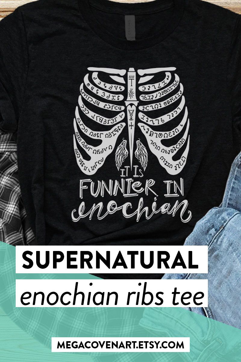 Its Funnier In Enochian Ladies T Shirt Supernatural Winchester Brothers Dean Top