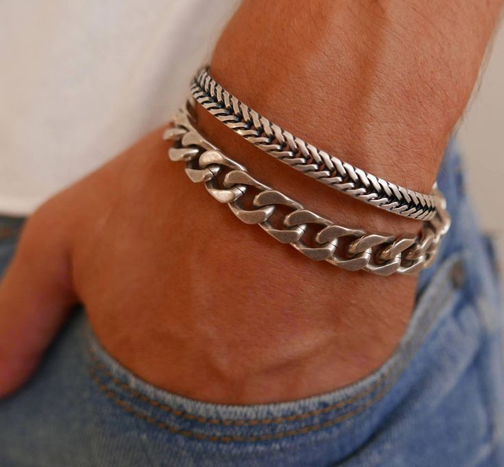 #Set #Ziv Ziv Set men silver bracelet, classic jewelry for men by Galis j...