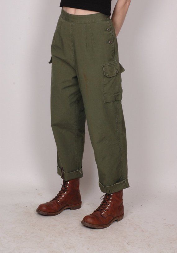 1960s 70s US Army Womens OG 107 Military Combat Trousers | Etsy UK 激安価格の通販 U.S.Army M-65 70's Pants Field ワークパンツ/カーゴパンツ