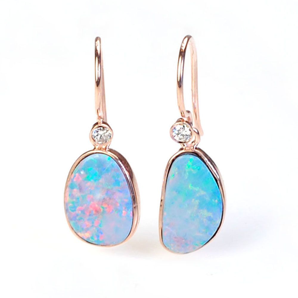 Opal Earrings Opal Diamond Earrings Australian Opal by NIXIN, on etsy ...