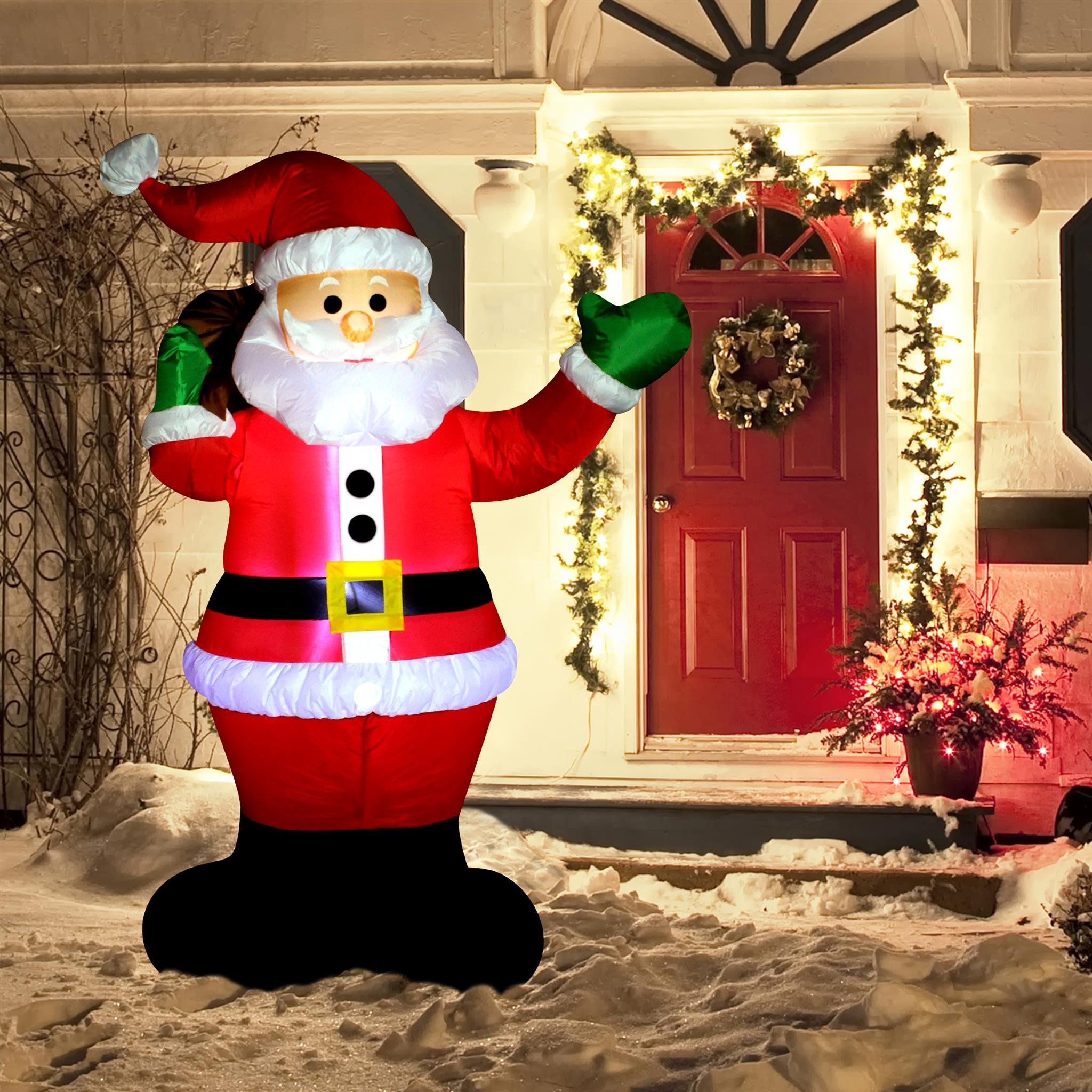 Toloco 810 Foot Inflatable Santa Claus Led Light Up Giant Christmas Xmas Inflatable Santa Claus Carry Gift Bag For B With Images Christmas Decorations Yard Decor Christmas