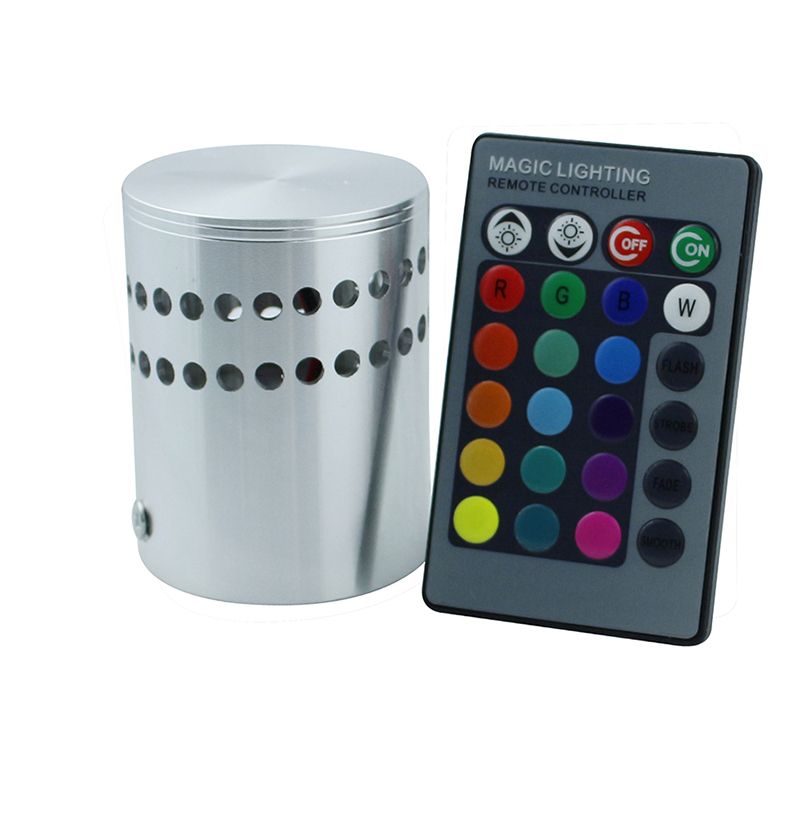 Modern 3W LED Wall Lamp KTV Background Lighting RGB+Remote 85-265V Porch Hotel Modern 3W LED Wall Lamp KTV Background Lighting RGB+Remote 85-265V Porch Hotel