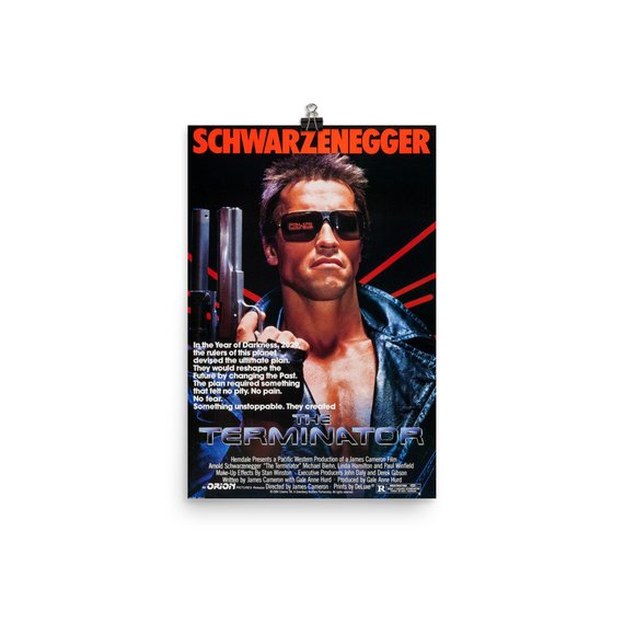 The Terminator Movie Arnold Schwarzenegger CANVAS Art Print A0 A1 A2 A3 A4