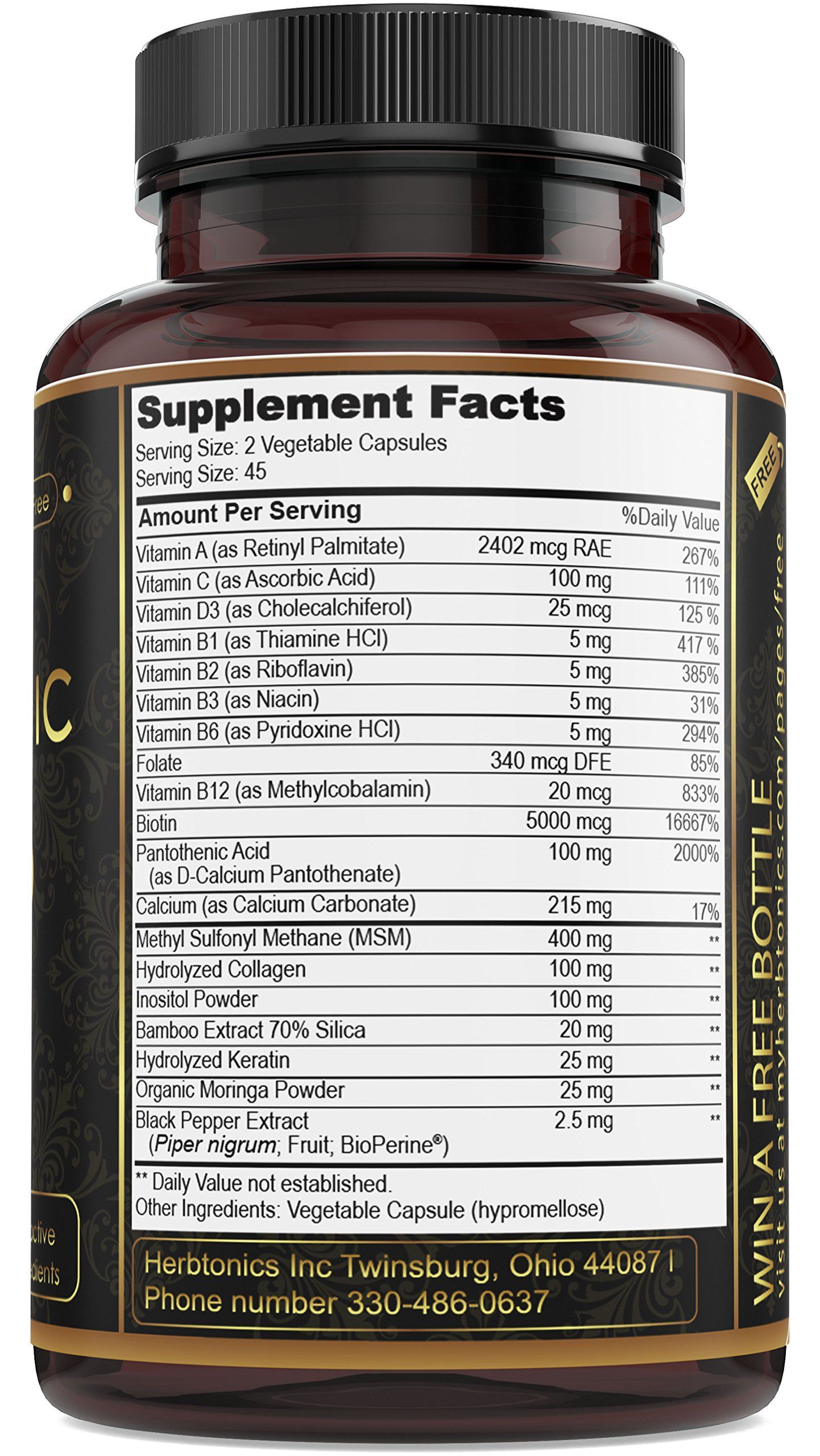 Hair Growth Supplement For Men Hair Skin And Nail Supplement Hair Loss Supplement Vitamin With Biotin Keratin Bamboo In 2020 Supplements For Hair Loss Hair Growth Supplement Beard Growth Formula