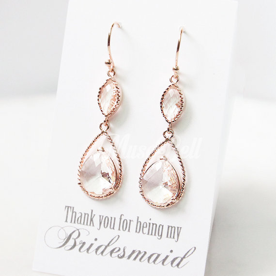 Hey I Found This Really Awesome Etsy Listing At Https Rose Gold Peach Champagne Earrings Wedding Bridal Jewelry Party Bridesmaid Gift For Her