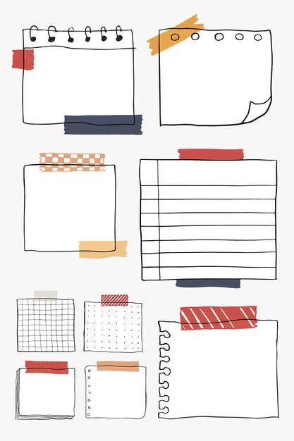 Blank reminder paper notes vector set Fr... | Free Vector #Freepik #freevector #label #design #border #ornament Bullet Journal School, Bullet Journal Banner, Bullet Journal Notebook, Bullet Journal Ideas Pages, Bullet Journal Inspiration, Note Doodles, Journal Doodles, Doodle Notes, Bullet Journal Aesthetic