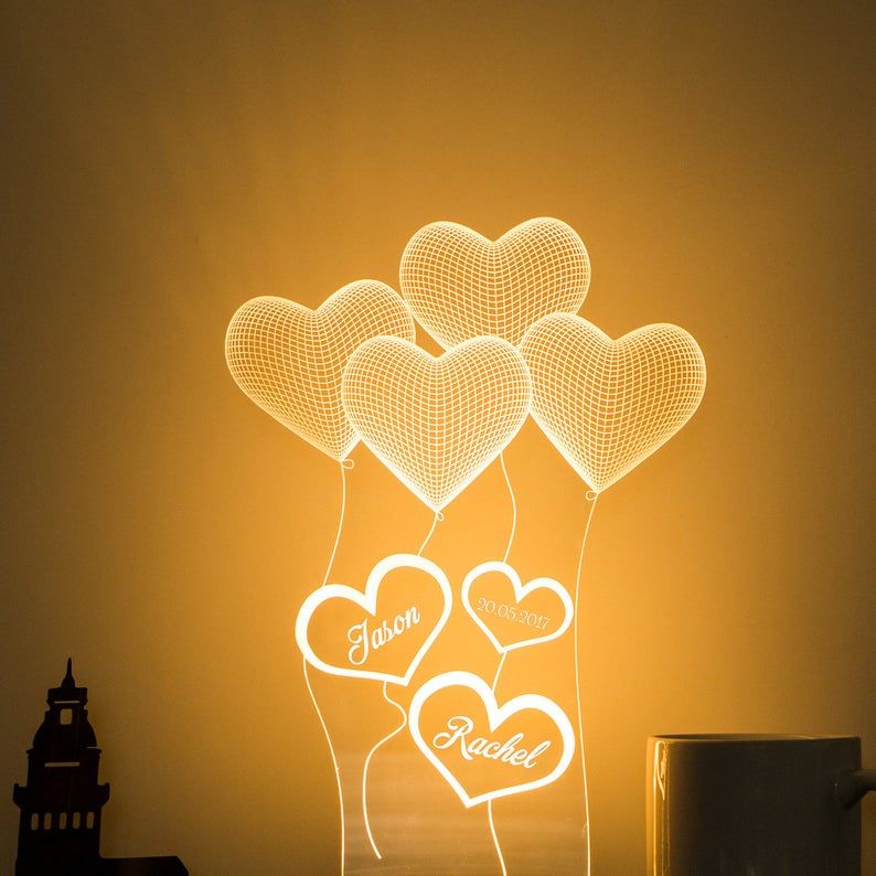 Cadeau Personnalise De Lampe 3d Dillusion Pour Elle Cadeau Etsy 3d Illusion Lamp 3d Illusions 3d Night Light