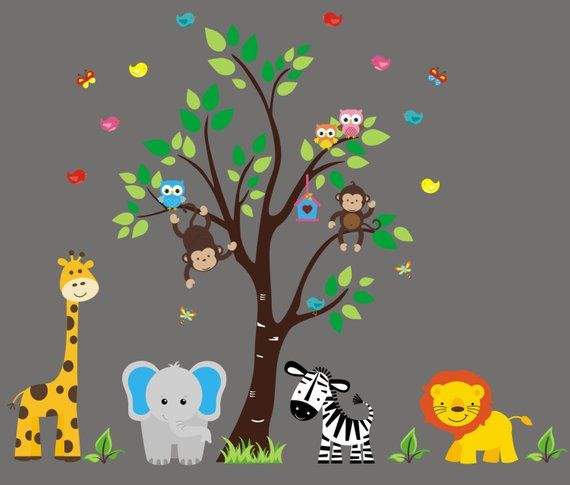 Kids Room Wall Decals Baby Nursery Decal Safari Kids Room Wall Decals Baby Nursery Decal Safari