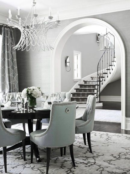 Dove Gray Home Decor Grey Dining Room With Soft Aqua Chairs Dove Gray Home Decor Grey Dining Room With Soft Aqua Chairs