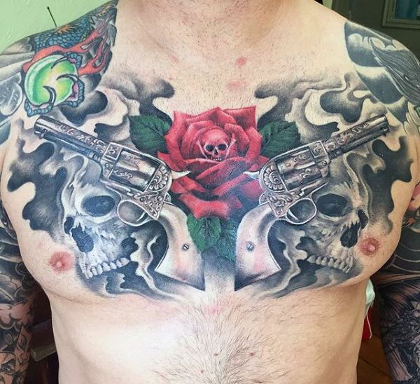 Done By Famous Dave In Perth Rose Tattoos Tattoos Chest Tattoo