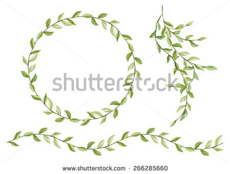 Watercolor set of floral frame, branch and border. Watercolor branches with green leaves. Can be used to design greeting cards, invitations, banners, packaging, fabric design Green Watercolor, Watercolor Leaves, Leaf Images, Green Leaves, Fabric Design, Royalty Free Stock Photos, Stock Images, Border, Greeting Cards