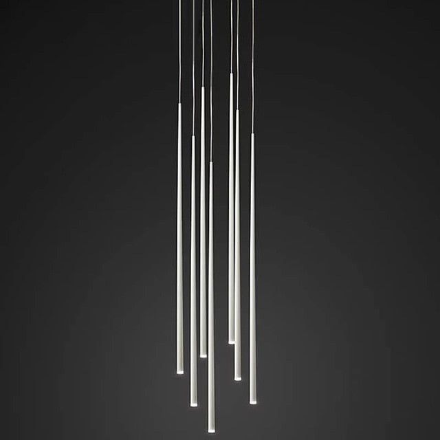 This LED Long Downlight Chandelier Is A Visually Striking Show Piece this-led-long-downlight-chandelier-is-a-visually-striking-show-piece