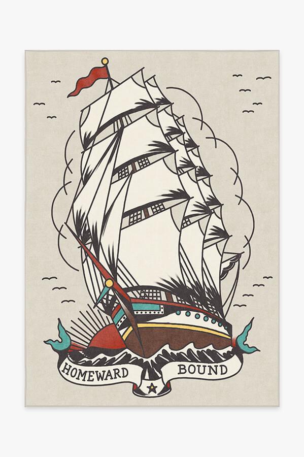 Adediy Personalized Rug Pirate Ship Palm Tree Wooden Wharf Area Rug 7x5 Floor Rug For Living Room Bedroom To View Furt Home Decor Wall Art Decor Soft Carpet