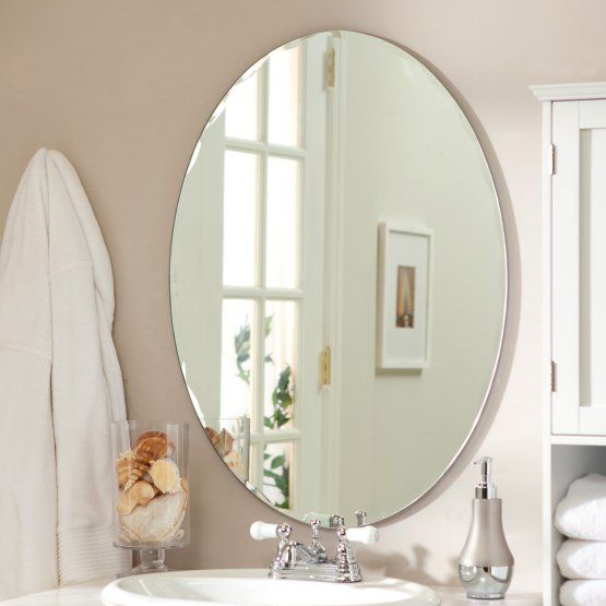 DÃ Cor Wonderland Odelia Oval Bevel Frameless Wall Mirror 22w X Décor Wonderland Odelia Oval Bevel Frameless Wall Mirror 22w X 28h In