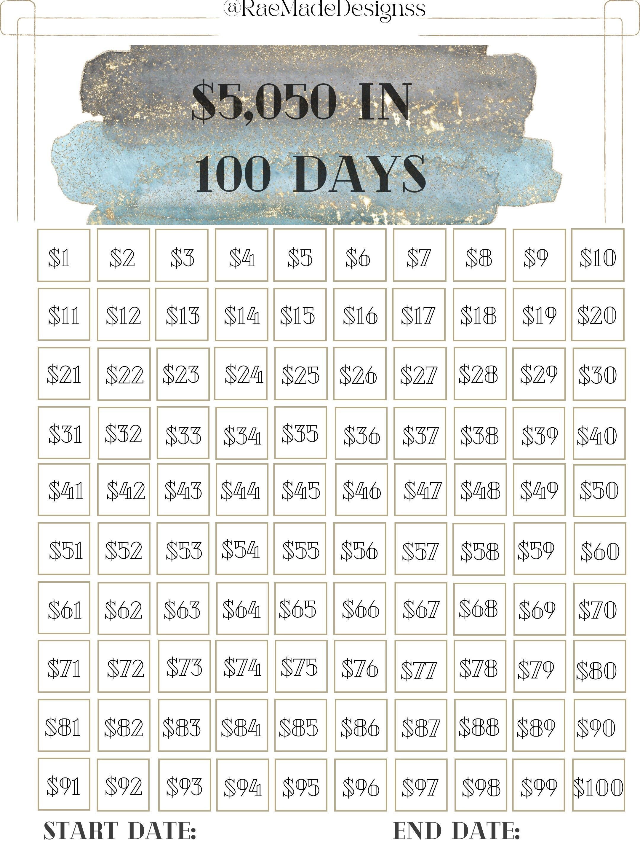 5k savings tracker 5k challenge save 5k envelope challenge save money