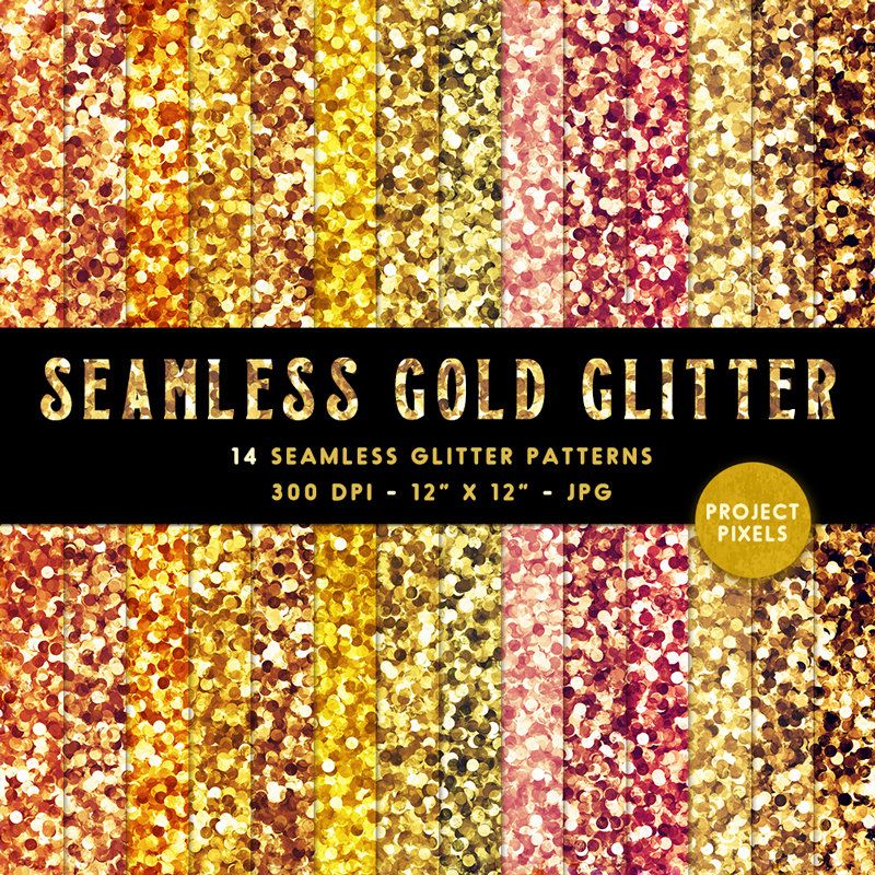 Seamless Gold Glitter Patterns, Chunky Gold Glitter Digital Paper, Glitter Background, Glitter Textures, Design Elements, Digital Download #goldglitterbackground