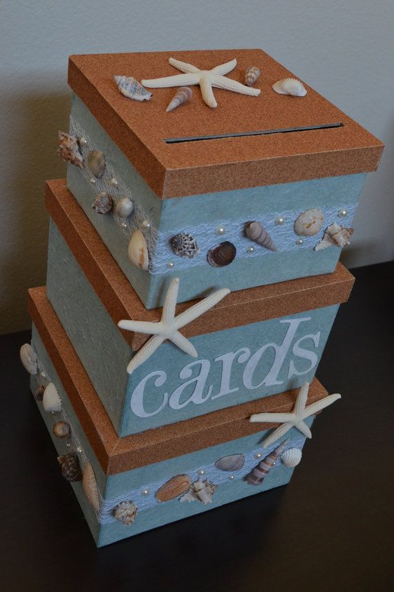 Beach Wedding Themed Wedding Card Box Holder On Etsy 95 00