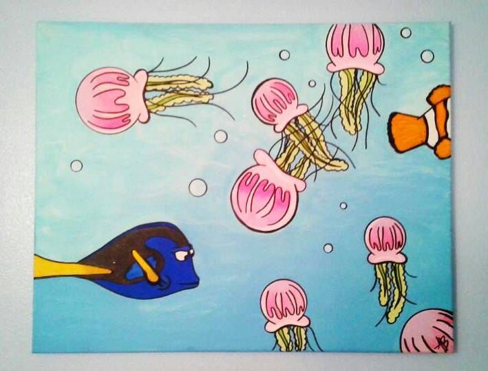 1620 Quot Just Keep Swimming Canvas Finding Nemo Dory Art Finding Nemo Dory