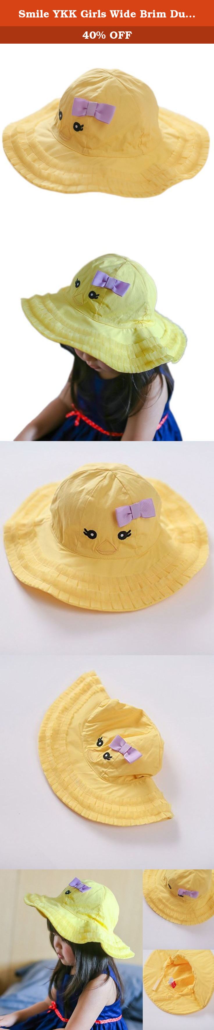 Download Smile YKK Girls Wide Brim Duckling Summer Ruffle Sun Bucket Hat Yellow. All figures are measured ...