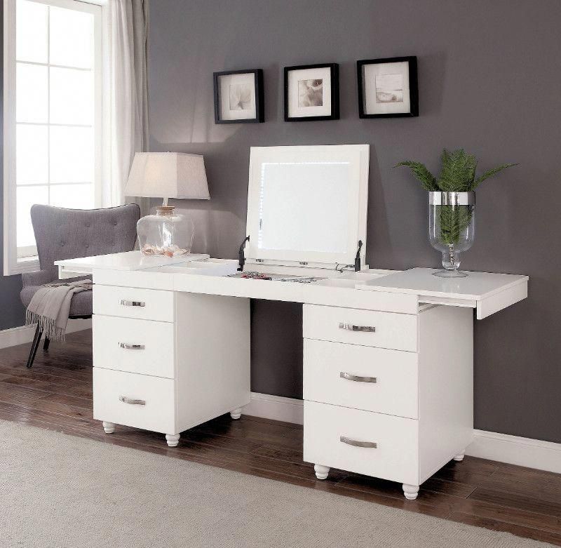 15+ White vanity desk with drawers info