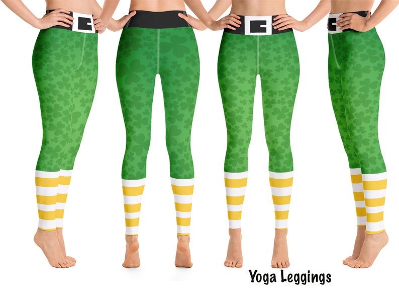 Patrick Pants Irish Shamrock Sports Striped Tartan Running Check Capris Activewear Plaid Leprechaun Workout Leggings Women Athletic Yoga St