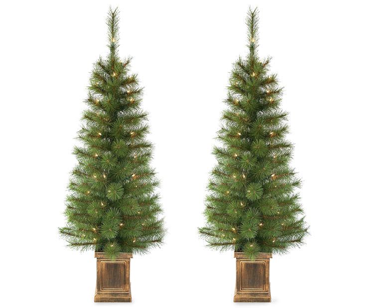 I Found A 4.5' Prancer Hardneedle Pre-Lit Artificial Christmas Urn I found a 4.5' Prancer Hardneedle Pre-Lit Artificial Christmas Urn Trees, 2-Pack at Big Lots for less. Find more at biglots.com! - I Found A 4.5' Prancer Hardneedle Pre-Lit Artificial Christmas Urn