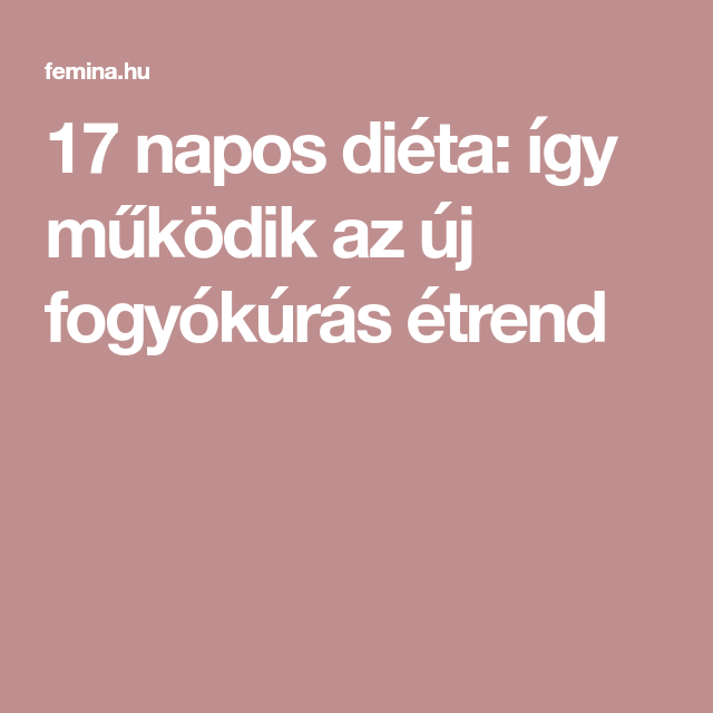 17 napos diéta pdf