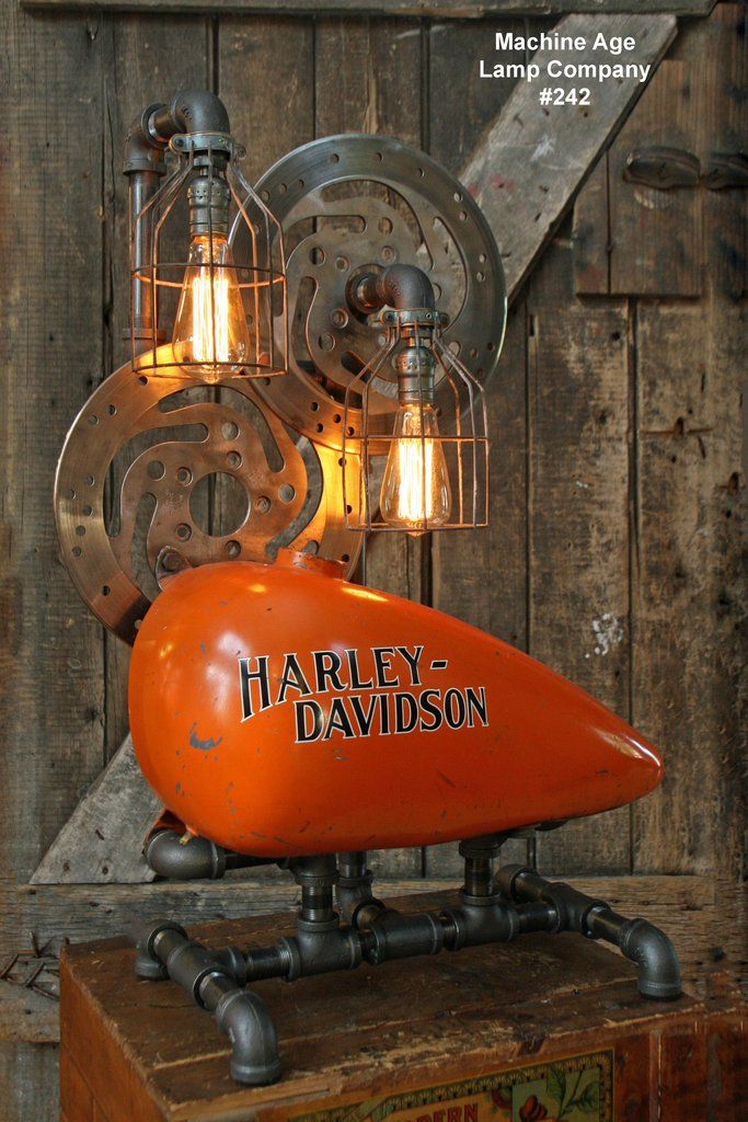steampunk industrial lamp vintage harley davidson automotive master mechanic