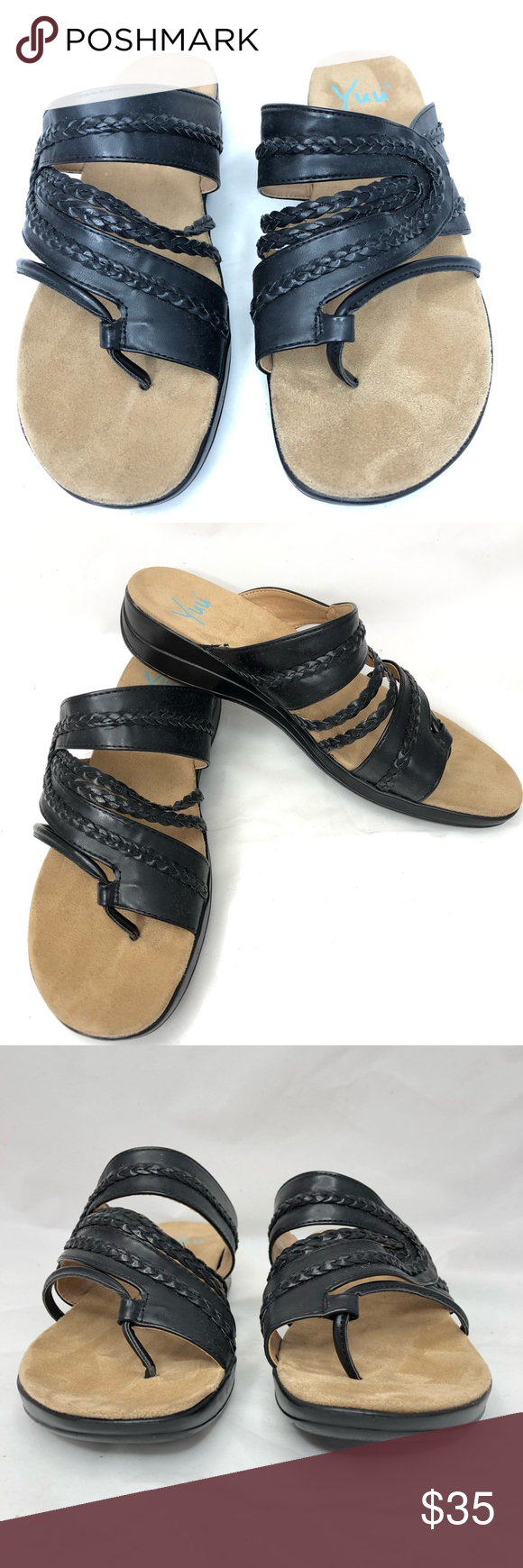 Yuu Jabianna NWOT women’s size 9.5 black sandals | Black sandals ...