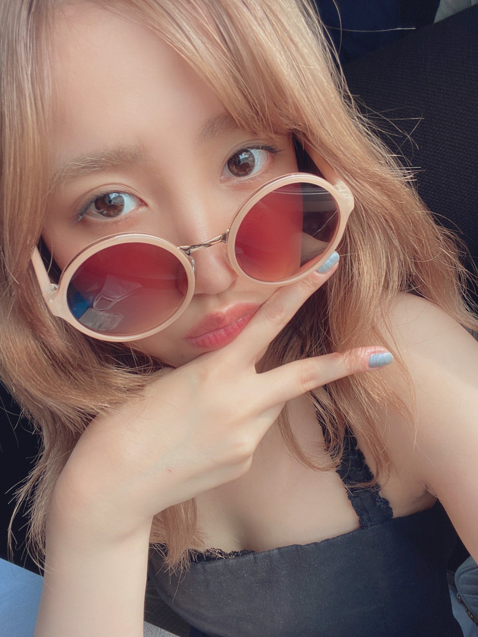 加藤玲奈 Heart Sunglass Round Sunglasses Glasses 加藤玲奈 Heart Sunglass Round Sunglasses Glasses