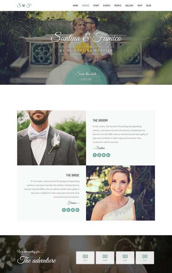 70 best wedding website templates free premium best wedding website templates
