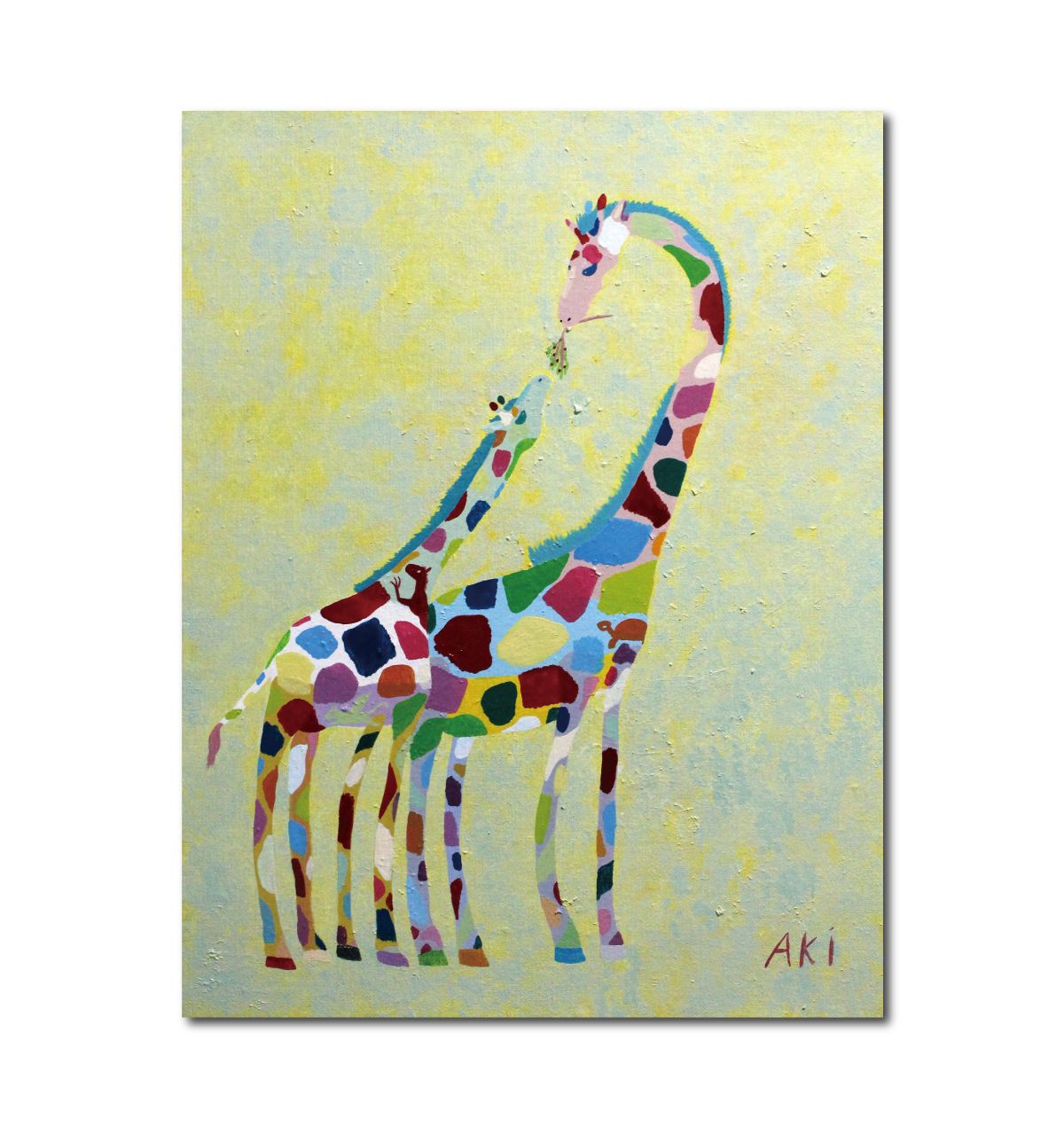 Giraffe きりん キリン 親子 黄色 Aki アートのアイデア キリン 画家 Giraffe きりん キリン 親子 黄色 Aki アートのアイデア キリン 画家