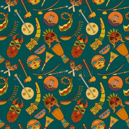 Hand-drawn seamless african music pattern. African Music, Hand Drawn, Seamless, How To Draw Hands, Illustration, Pattern, Patterns, Handwriting, Hand Reference