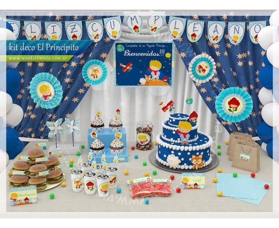El Principito - Kit Decoracion Fiesta Imprimiblehttp://www.wonkistienda.com.ar/el-principito-kit-decoracion.html Birthday Money, Twin Birthday, 1st Birthday Parties, The Little Prince Theme, Little Prince Party, Christening Decorations, Birthday Decorations, Baby Party, Kids Party