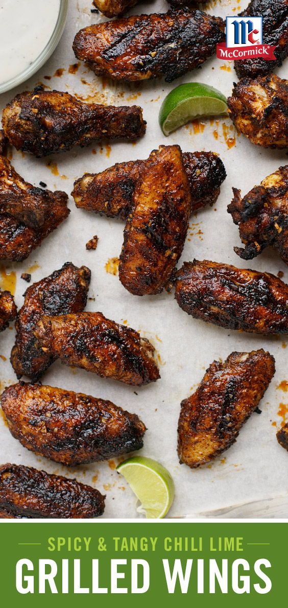 Chili Lime Grilled Wings - Mccormick grill mates chicken recipes #mccormick #grill #mates #chicken #recipes Chili Lime Grilled Wings