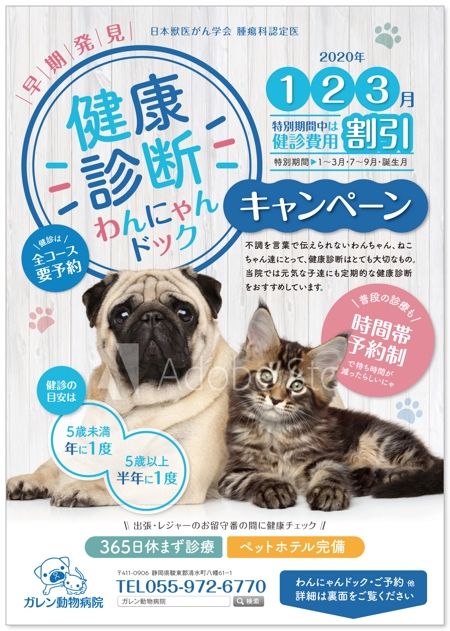 DTP_LABORATORYさんの事例・実績・提案 - 動物病院の健康診断キャンペーンのチラシ・DM作成 | ご担当者様はじめてご... | クラウドソーシング「ランサーズ」 Web Design, Japan Design, Layout Design, Graphic Design, Pop Ads, Poster Ads, Leaflet, Banner Design, Travel Posters