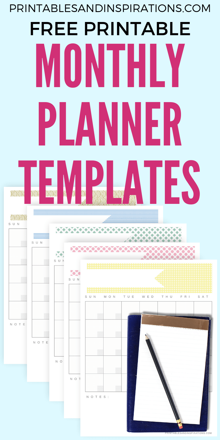 free printable monthly planner