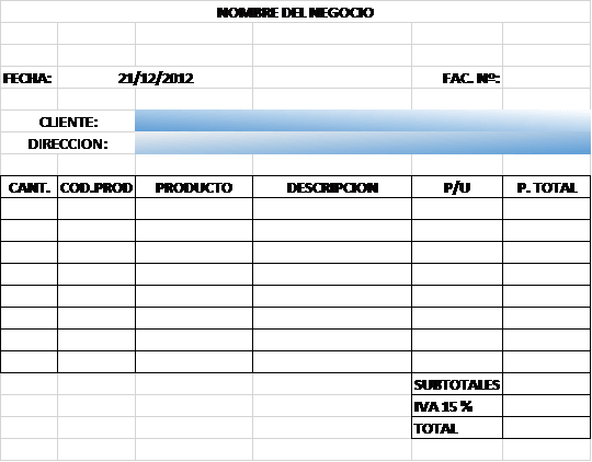 factura excel