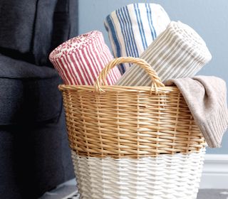 Small Light Brown Round Weave Tapered Basket Basket Brown At