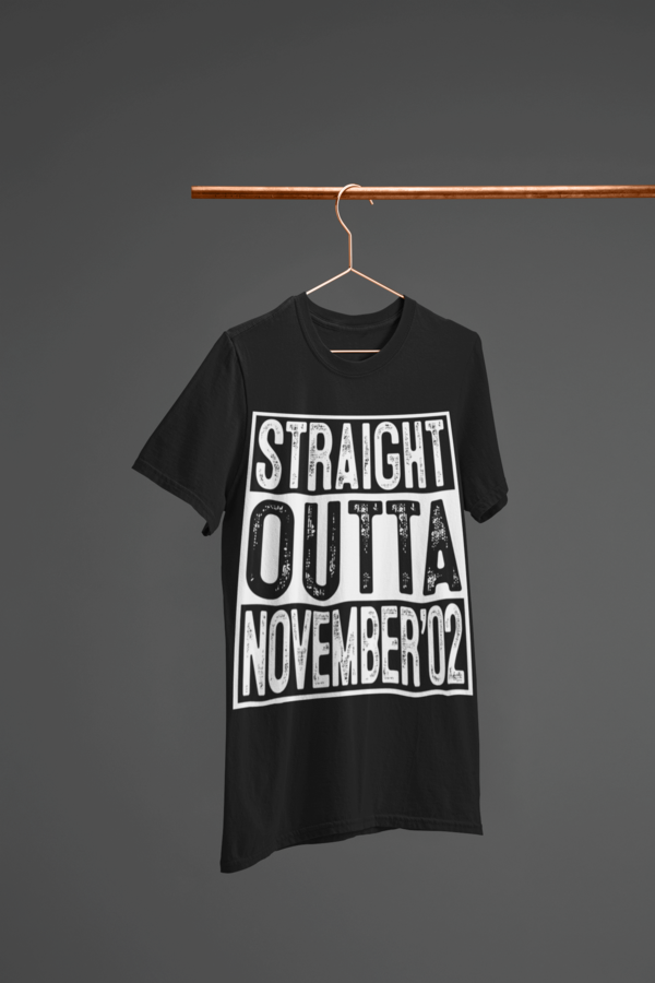 Straight Outta November 2002 T-Shirt 17 Year Old Gift #17thbirthday Unique 17th Birthday Gift Idea for teens - Straight Outta November 2002 T-Shirt. Amp up collection of accessories: apparel, cap, mug, diy, decorations, invitations. This Tshirt - Cool present for legend, children, pupil, youth, teenagers, dude, youth on Christmas, new year. #17thbirthday