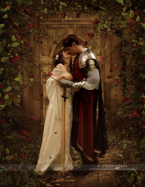 Shall I Compare Thee? by EnchantedWhispers.deviantart.com on @deviantART Medieval Romance, Medieval Art, Medieval Fantasy, Renaissance Art, Pre Raphaelite Art, Romantic Paintings, Romance Art, Classical Art, Les Arts