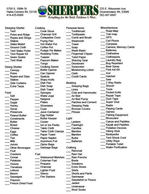 camping checklist camping diva pinterest camping checklist