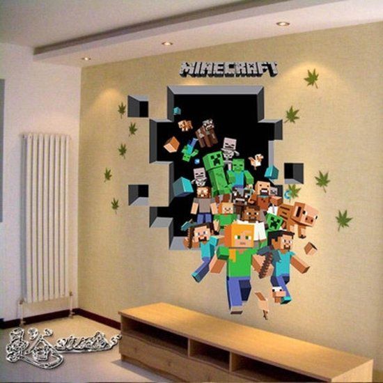 3D Minecraft Game Muursticker / Muurposter Jongens Slaapkamer 3D Minecraft Game Muursticker / Muurposter Jongens Slaapkamer