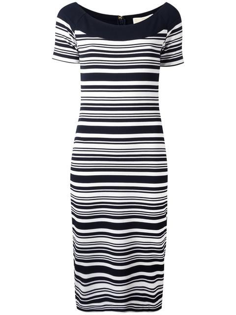 michael kors blue and white striped dress