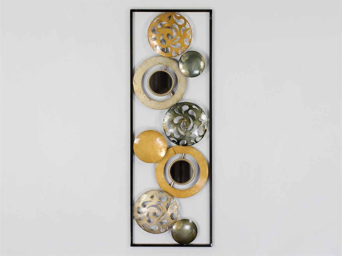Wanddeco mit Spiegelelementen silber
