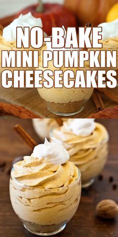 No-Bake Mini Pumpkin Cheesecakes - A Family Feast® No-Bake Mini Pumpkin Cheesecakes - A Family Feast®
